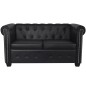 vidaXL Divano Chesterfield a 2 Posti in Finta Pelle Nero vidaXL Divano Chesterfield a 2 Posti in Finta Pelle Nero