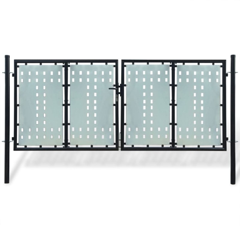 Cancello per Recinzione Singolo Nero 300 x 175 cm Cancello per Recinzione Singolo Nero 300 x 175 cm