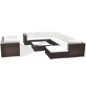 Set Divani da Giardino 10 pz con Cuscini in Polyrattan Marrone Set Divani da Giardino 10 pz con Cuscini in Polyrattan Marrone
