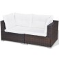 Set Divani da Giardino 10 pz con Cuscini in Polyrattan Marrone Set Divani da Giardino 10 pz con Cuscini in Polyrattan Marrone