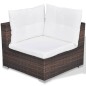 Set Divani da Giardino 10 pz con Cuscini in Polyrattan Marrone Set Divani da Giardino 10 pz con Cuscini in Polyrattan Marrone