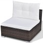 Set Divani da Giardino 10 pz con Cuscini in Polyrattan Marrone Set Divani da Giardino 10 pz con Cuscini in Polyrattan Marrone