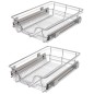 Cestelli a Rete Scorrevoli 2 pz Argento 400 mm Cestelli a Rete Scorrevoli 2 pz Argento 400 mm