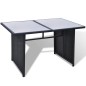 vidaXL Set Divani da Giardino 10 pz con Cuscini in Polyrattan Nero vidaXL Set Divani da Giardino 10 pz con Cuscini in Polyrattan Nero