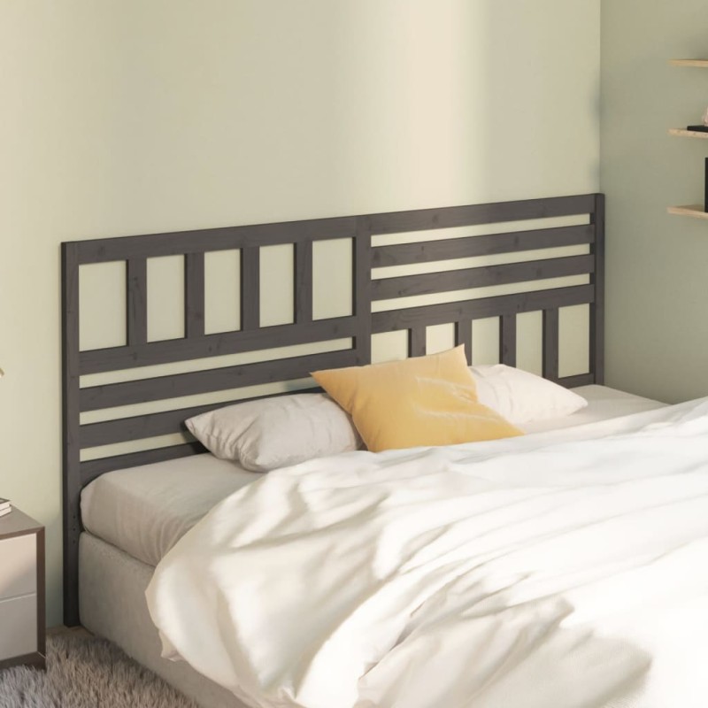 vidaXL Testiera per Letto Grigia 186x4x100cm in Legno Massello di Pino vidaXL Testiera per Letto Grigia 186x4x100cm in Legno Massello di Pino