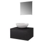Set Mobili da Bagno e Lavandino 3 pz Nero Set Mobili da Bagno e Lavandino 3 pz Nero