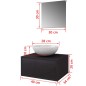 Set Mobili da Bagno e Lavandino 3 pz Nero Set Mobili da Bagno e Lavandino 3 pz Nero