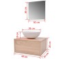 Mobili da Bagno con Lavabo Set 3 pz Beige Mobili da Bagno con Lavabo Set 3 pz Beige