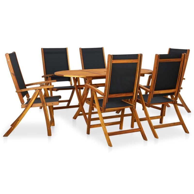 vidaXL Set da Pranzo da Giardino 7 pz in Legno Massello di Acacia vidaXL Set da Pranzo da Giardino 7 pz in Legno Massello di Acacia