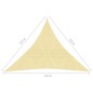 vidaXL Parasole a Vela HDPE Triangolare 3,6x3,6x3,6 m Beige vidaXL Parasole a Vela HDPE Triangolare 3,6x3,6x3,6 m Beige