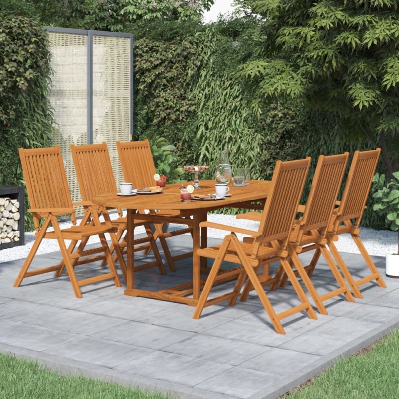 Set da Pranzo da Giardino 7 pz in Legno Massello di Acacia Set da Pranzo da Giardino 7 pz in Legno Massello di Acacia
