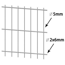 Pannello di Recinzione 2D 2,008x1,63 m Argento