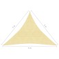 Parasole a Vela HDPE Triangolare 5x5x5 m Beige Parasole a Vela HDPE Triangolare 5x5x5 m Beige