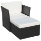 vidaXL Sedia da Giardino con Poggiapiedi in Polyrattan Nero vidaXL Sedia da Giardino con Poggiapiedi in Polyrattan Nero