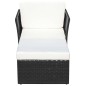 vidaXL Sedia da Giardino con Poggiapiedi in Polyrattan Nero vidaXL Sedia da Giardino con Poggiapiedi in Polyrattan Nero
