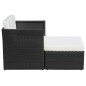 vidaXL Sedia da Giardino con Poggiapiedi in Polyrattan Nero vidaXL Sedia da Giardino con Poggiapiedi in Polyrattan Nero
