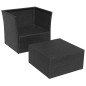 vidaXL Sedia da Giardino con Poggiapiedi in Polyrattan Nero vidaXL Sedia da Giardino con Poggiapiedi in Polyrattan Nero