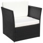 vidaXL Sedia da Giardino con Poggiapiedi in Polyrattan Nero vidaXL Sedia da Giardino con Poggiapiedi in Polyrattan Nero