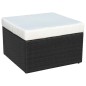 vidaXL Sedia da Giardino con Poggiapiedi in Polyrattan Nero vidaXL Sedia da Giardino con Poggiapiedi in Polyrattan Nero