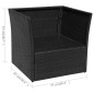 vidaXL Sedia da Giardino con Poggiapiedi in Polyrattan Nero vidaXL Sedia da Giardino con Poggiapiedi in Polyrattan Nero