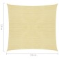 Parasole a vela HDPE Quadrato 3,6x3,6 m Beige