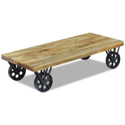 Tavolino da Caffè in Legno di Mango 120x60x30 cm