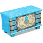 vidaXL Baule Blu Legno di Mango 80x40x45 cm vidaXL Baule Blu Legno di Mango 80x40x45 cm