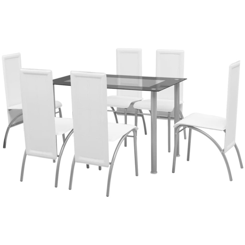 vidaXL Set Sala Da Pranzo 7 Pezzi Bianco