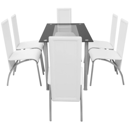 vidaXL Set Sala Da Pranzo 7 Pezzi Bianco
