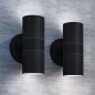 Applique da Parete 2 pz Acciaio Inox Proiezione Alto/Basso Applique da Parete 2 pz Acciaio Inox Proiezione Alto/Basso