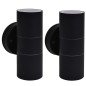 Applique da Parete 2 pz Acciaio Inox Proiezione Alto/Basso Applique da Parete 2 pz Acciaio Inox Proiezione Alto/Basso