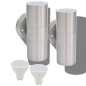 Applique LED Parete 2pz Acciaio Inox Proiezione Alto/Basso Applique LED Parete 2pz Acciaio Inox Proiezione Alto/Basso