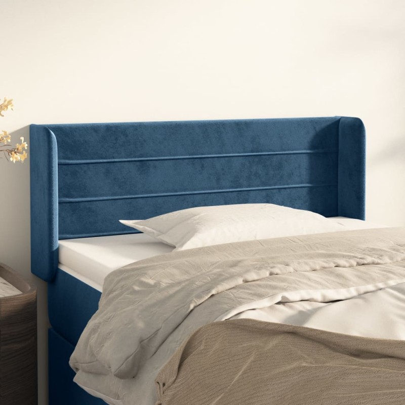 vidaXL Testiera ad Orecchio Blu Scuro 83x16x78/88 cm in Velluto vidaXL Testiera ad Orecchio Blu Scuro 83x16x78/88 cm in Velluto