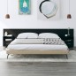 Testiera per Letto con Armadietti in Legno Multistrato Nero Testiera per Letto con Armadietti in Legno Multistrato Nero