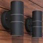 Applique LED Parete 2 pz Acciaio Inox Proiezione Alto/ Basso Applique LED Parete 2 pz Acciaio Inox Proiezione Alto/ Basso