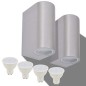Applique LED Rotonda da Parete 2 pz Proiezione Alto/in Basso Applique LED Rotonda da Parete 2 pz Proiezione Alto/in Basso
