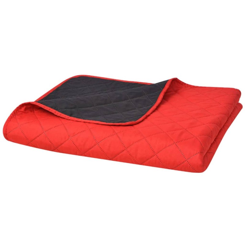 Copriletto Double-Face Trapuntato Rosso e Nero 230x260 cm Copriletto Double-Face Trapuntato Rosso e Nero 230x260 cm