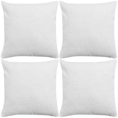 Set 4 Federe per Cuscini in Simil-Lino Bianco 40x40 cm