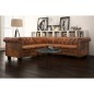 Divano Chersterfield ad Angolo 5 Posti in Similpelle Marrone Divano Chersterfield ad Angolo 5 Posti in Similpelle Marrone