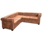 Divano Chersterfield ad Angolo 5 Posti in Similpelle Marrone Divano Chersterfield ad Angolo 5 Posti in Similpelle Marrone
