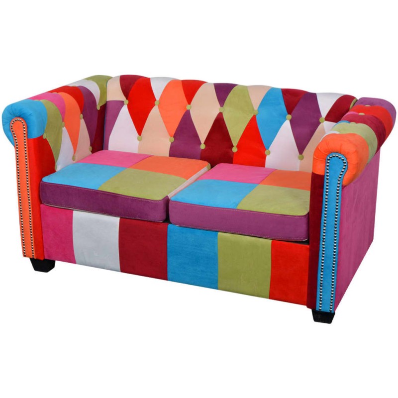 Divano Chesterfield a 2 Posti in Tessuto Divano Chesterfield a 2 Posti in Tessuto
