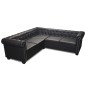 vidaXL Divano Angolare Chesterfield a 5 Posti Pelle Artificiale Nera vidaXL Divano Angolare Chesterfield a 5 Posti Pelle Artificiale Nera