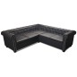 vidaXL Divano Angolare Chesterfield a 5 Posti Pelle Artificiale Nera vidaXL Divano Angolare Chesterfield a 5 Posti Pelle Artificiale Nera