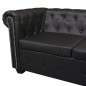 vidaXL Divano Angolare Chesterfield a 5 Posti Pelle Artificiale Nera vidaXL Divano Angolare Chesterfield a 5 Posti Pelle Artificiale Nera