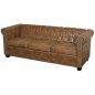 Divano Chesterfield a 3 Posti in Finta Pelle Marrone Divano Chesterfield a 3 Posti in Finta Pelle Marrone