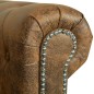 Divano Chesterfield a 3 Posti in Finta Pelle Marrone Divano Chesterfield a 3 Posti in Finta Pelle Marrone