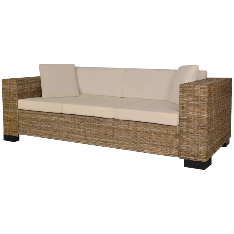 Divano a 3 Posti Set 8 pz in Vero Rattan Divano a 3 Posti Set 8 pz in Vero Rattan