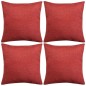 Federe per Cuscini 4 pz Effetto Lino Rosso Borgogna 80x80 cm Federe per Cuscini 4 pz Effetto Lino Rosso Borgogna 80x80 cm