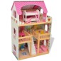 Casa delle Bambole a 3 Piani in Legno 60x30x90 cm Casa delle Bambole a 3 Piani in Legno 60x30x90 cm