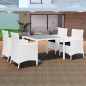 vidaXL Set da Pranzo da Giardino 5 pz in Polyrattan Bianco Crema vidaXL Set da Pranzo da Giardino 5 pz in Polyrattan Bianco Crema